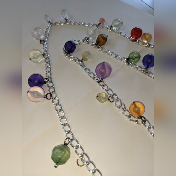 VTG 50" LUCITE BALL FLAPPER CLASPLESS NECKLACE - Picture 7 of 15